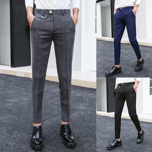autumn and winter new casual pants men's self-cultivation trend youth plaid trousers british wind wild feet trousers, Black
autumn and winter new casual pants men's self-cultivation trend youth plaid trousers british wind wild feet trousers, Black