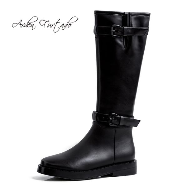 arden furtado fashion women's shoes winter pure color buckle round toe knee high boots leather matte classics, Black
arden furtado fashion women's shoes winter pure color buckle round toe knee high boots leather matte classics, Black