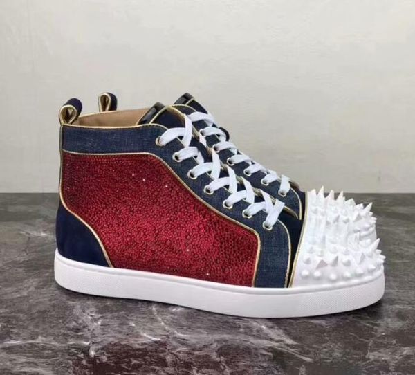 2019 new designer brand studded spikes flats shoes red bottom shoes for mens women party lovers genuine leather sneakers 35-47 c01, Black
2019 new designer brand studded spikes flats shoes red bottom shoes for mens women party lovers genuine leather sneakers 35-47 c01, Black