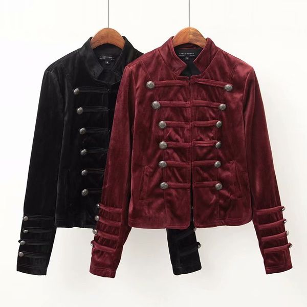 coat women jacket black burgundy velvet jacket coat pockets button long sleeve outerwear vintage female casual streetwear, Black;brown
coat women jacket black burgundy velvet jacket coat pockets button long sleeve outerwear vintage female casual streetwear, Black;brown