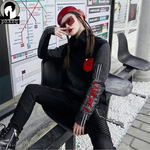 women stitching embroidery casual long sleeve pullovers sweatshirt fashion corduroy loose female embroidery turtleneck outwear, Black
women stitching embroidery casual long sleeve pullovers sweatshirt fashion corduroy loose female embroidery turtleneck outwear, Black