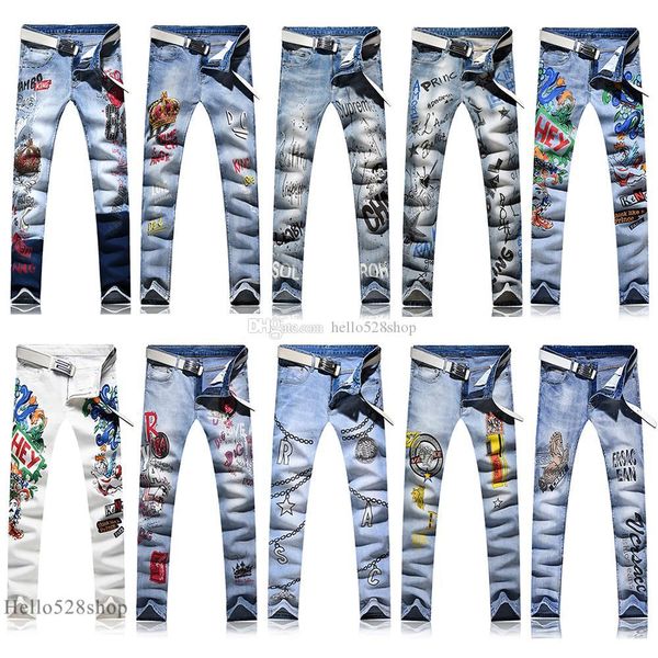 новый мягкий хлопок печатных джинсы брюки для мужчин slim fit - личность рисования прямые брюки тощий stretch, Blue
новый мягкий хлопок печатных джинсы брюки для мужчин slim fit - личность рисования прямые брюки тощий stretch, Blue