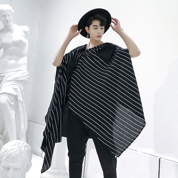 men's casual shirts 2021 clothing personality stripe splicing men loose short-sleeved shirt young stylist alternative, White;black
men's casual shirts 2021 clothing personality stripe splicing men loose short-sleeved shirt young stylist alternative, White;black