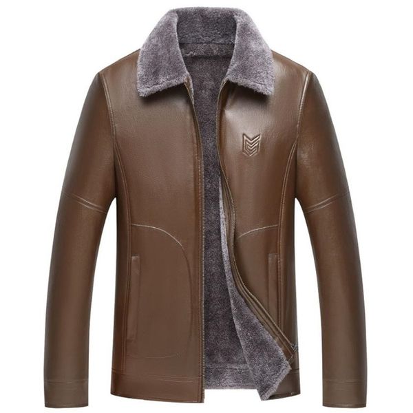 2018 new autumn and winter men's leather jacket warm business casual plus velvet pu leather solid color coat, Black
2018 new autumn and winter men's leather jacket warm business casual plus velvet pu leather solid color coat, Black