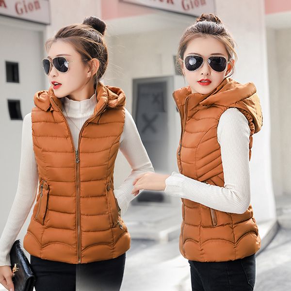 women winter vest casual solid slim hooded sleeveless parkas coat two pocket autumn waistcoat cotton padded vest female m-3xl, Black;white
women winter vest casual solid slim hooded sleeveless parkas coat two pocket autumn waistcoat cotton padded vest female m-3xl, Black;white