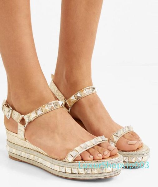 2018 ss elegant style pyraclou cataclou summer ladies sandals studs red bottom women wedge sandals famous brand dress comfortable eu35-42, Black
2018 ss elegant style pyraclou cataclou summer ladies sandals studs red bottom women wedge sandals famous brand dress comfortable eu35-42, Black