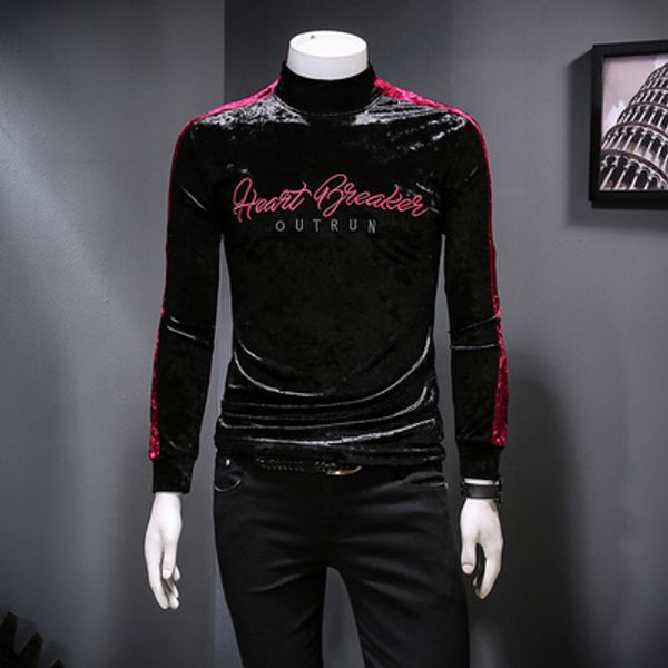 2019 new autumn and winter men's long-sleeved men's t-shirt long-sleeved high-necked letter printing gold velvet bottoming shirt m, White;black
2019 new autumn and winter men's long-sleeved men's t-shirt long-sleeved high-necked letter printing gold velvet bottoming shirt m, White;black