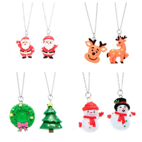 2 pcs/lot resin christmas necklace set for girls cute friends santa claus christmas trees snowman reindeer pendant collares, Silver
2 pcs/lot resin christmas necklace set for girls cute friends santa claus christmas trees snowman reindeer pendant collares, Silver