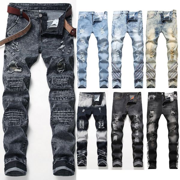 fashion men shinny jeans frayed jeans ripped denim pant slim fit pants long trouser stretchy casual pant deatroyed, Blue
fashion men shinny jeans frayed jeans ripped denim pant slim fit pants long trouser stretchy casual pant deatroyed, Blue