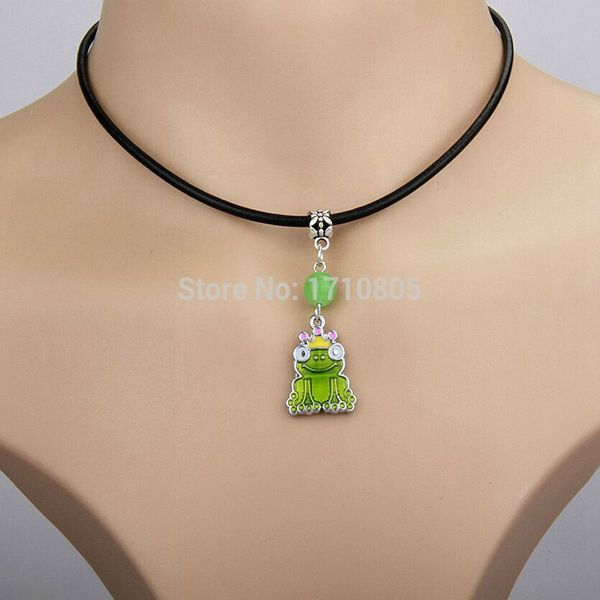 10pcs/lot zinc alloy drop glaze cute frog necklace multicolor glass bead charm pendant leather rope necklace jewelry valentine's day pr, Silver
10pcs/lot zinc alloy drop glaze cute frog necklace multicolor glass bead charm pendant leather rope necklace jewelry valentine's day pr, Silver