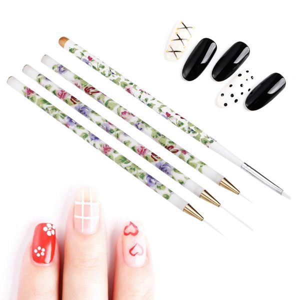 4 pcs/set 2-way flower prints nail design dotting tools set spot swirl marbleizing drawing polish dotter pen nail art manicure, Silver
4 pcs/set 2-way flower prints nail design dotting tools set spot swirl marbleizing drawing polish dotter pen nail art manicure, Silver