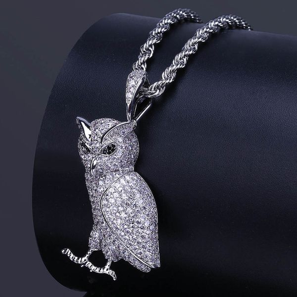 gold-plated micro-zircon pendant owl owl fund hiphop hip-hop necklace, Silver
gold-plated micro-zircon pendant owl owl fund hiphop hip-hop necklace, Silver