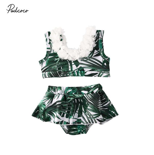 2020 summer swimsuit 0-5y newborn kid baby girl leaves print swimwear 3d floral crops high waist skirt shorts 2pcs beachwear, White
2020 summer swimsuit 0-5y newborn kid baby girl leaves print swimwear 3d floral crops high waist skirt shorts 2pcs beachwear, White