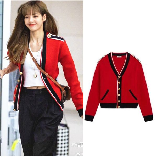 kpop blackpink lisa same red knitted large pocket v-neck hoodies women streetwear fashion loose harajuku sweatshirts female coat, Black
kpop blackpink lisa same red knitted large pocket v-neck hoodies women streetwear fashion loose harajuku sweatshirts female coat, Black