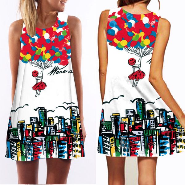new fashion women clothes summer casual print round neck sleeveless cotton party evening short mini dresses one pieces, Black;gray
new fashion women clothes summer casual print round neck sleeveless cotton party evening short mini dresses one pieces, Black;gray