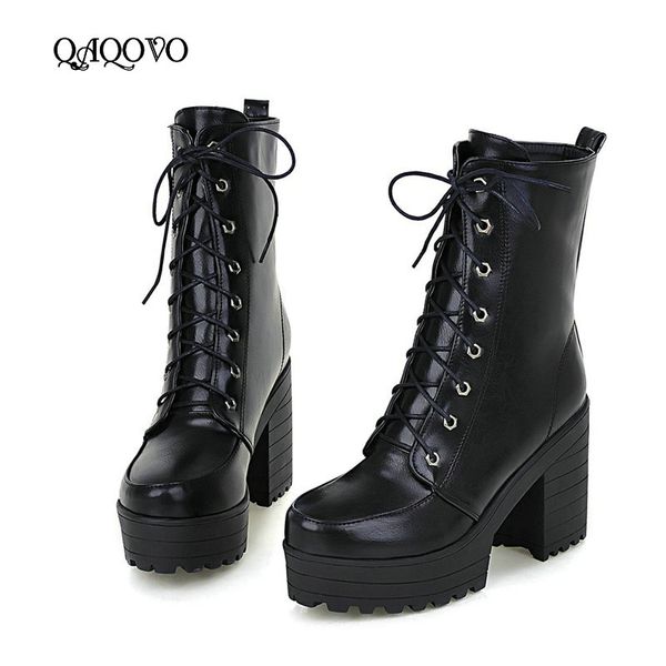 square high heel ankle boots women fashion platform boots round toe lace up autumn winter female shoes white black
square high heel ankle boots women fashion platform boots round toe lace up autumn winter female shoes white black