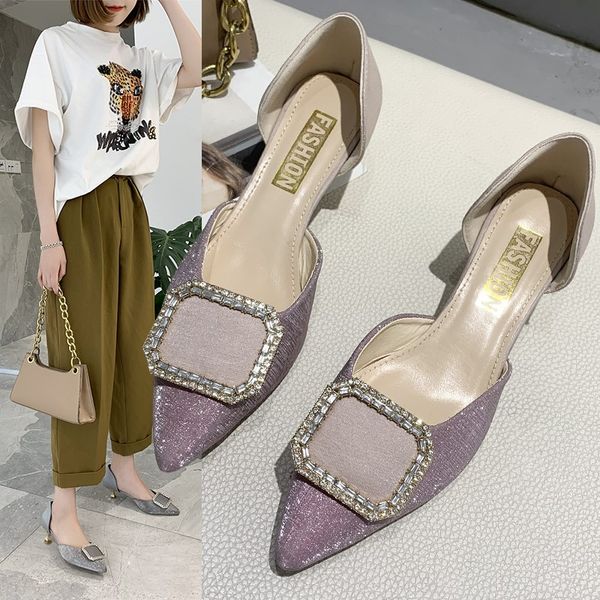 spring 2020 new versatile rhinestone middle heel pointed thin heel shallow mouth french high womens shoes high heels, Black
spring 2020 new versatile rhinestone middle heel pointed thin heel shallow mouth french high womens shoes high heels, Black