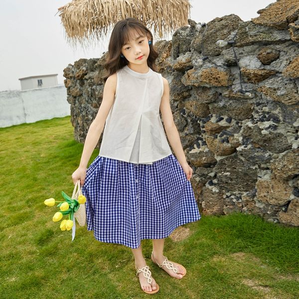 girls 2020 summer cotton white sleeveless shirt doll shirt + large children's doll plaid skirt plaid skirt wear parent-child, White;black
girls 2020 summer cotton white sleeveless shirt doll shirt + large children's doll plaid skirt plaid skirt wear parent-child, White;black