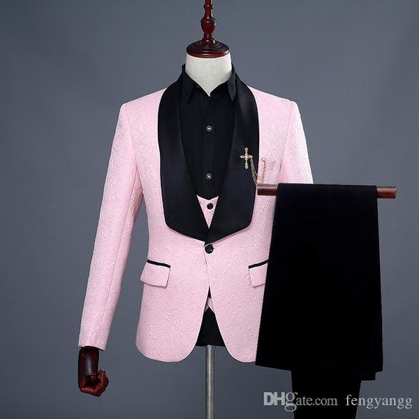wedding groom dinner party one button shawl collar trim fit handsome men suits 3 pieces (jacket+pants+vest), Black;gray
wedding groom dinner party one button shawl collar trim fit handsome men suits 3 pieces (jacket+pants+vest), Black;gray