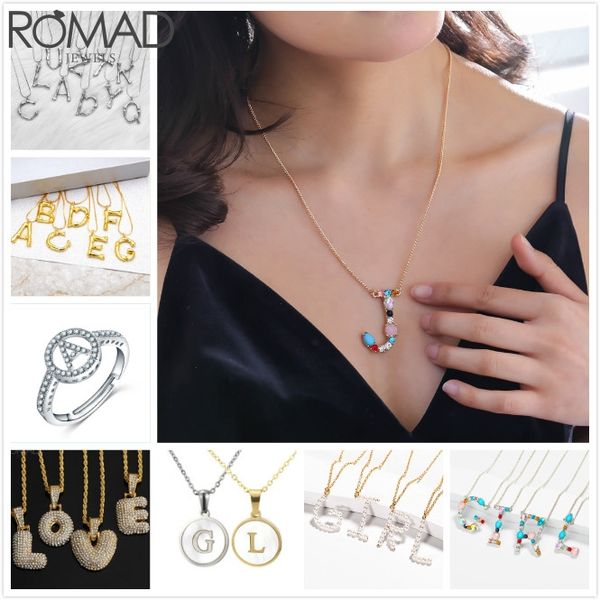 romad initial letter necklace women letter pendant necklace crystal sweater chain girl birthday chain hiphop jewelry r5, Silver
romad initial letter necklace women letter pendant necklace crystal sweater chain girl birthday chain hiphop jewelry r5, Silver