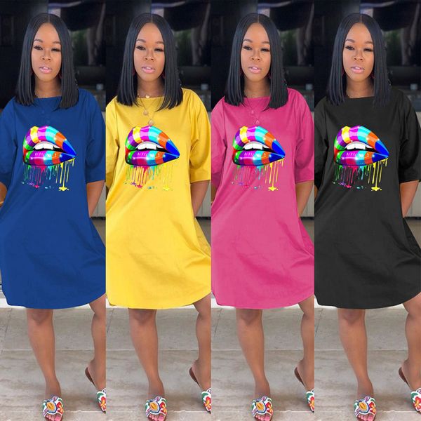women rainbow big lips print loose dress summer fall mid sleeve casual irregular dresses o neck party evening skirt clothes plus size, Black;gray
women rainbow big lips print loose dress summer fall mid sleeve casual irregular dresses o neck party evening skirt clothes plus size, Black;gray