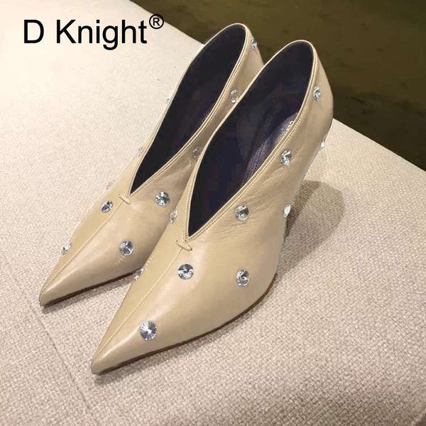 new v-mouth pumps women shoes pointed toe grandmother shoe woman pumps shallow rhinestone single lady high small heels shoe, Black
new v-mouth pumps women shoes pointed toe grandmother shoe woman pumps shallow rhinestone single lady high small heels shoe, Black