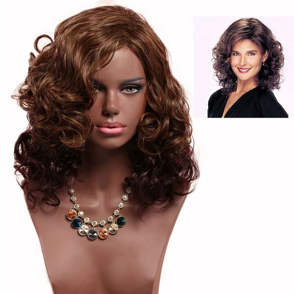 stylish women afro curls bob wigs short wavy brown hair wig with oblique bangs, Black
stylish women afro curls bob wigs short wavy brown hair wig with oblique bangs, Black