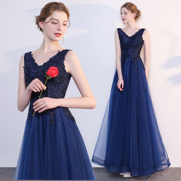 tulle with lace appliques v neck evening dresses 2019 navy blue prom gowns lace up formal dress, Black;red
tulle with lace appliques v neck evening dresses 2019 navy blue prom gowns lace up formal dress, Black;red