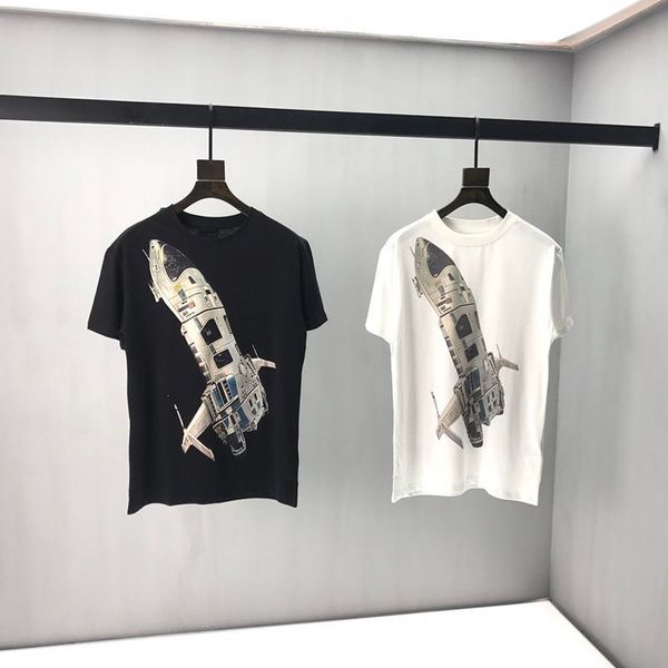 spring summer europe italy fashion casual front plane spaceship back triangle applique tee men designer t shirt women street tshirt, White;black
spring summer europe italy fashion casual front plane spaceship back triangle applique tee men designer t shirt women street tshirt, White;black