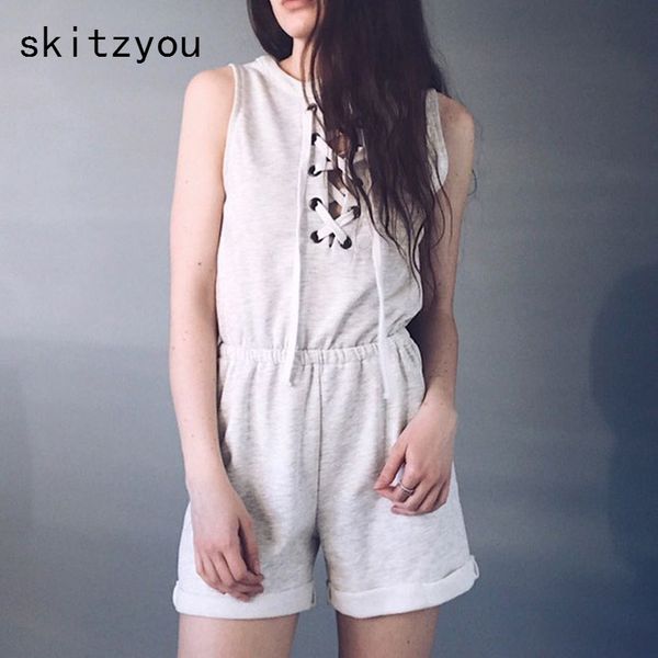 skitzyou rompers womens jumpsuit lace up gray summer sleeveless short romper beach high waist playsuits one piece overalls, Black;white
skitzyou rompers womens jumpsuit lace up gray summer sleeveless short romper beach high waist playsuits one piece overalls, Black;white