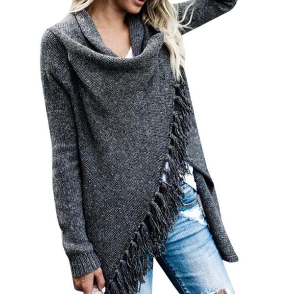 2019 tassel fringe shawl poncho cardigan fashion women knitted winter warm sweater long sleeve oversized knitwear coat, White
2019 tassel fringe shawl poncho cardigan fashion women knitted winter warm sweater long sleeve oversized knitwear coat, White