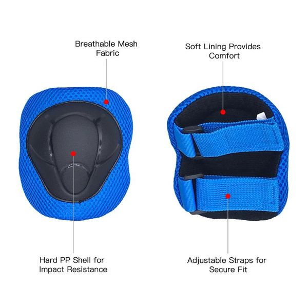 6 in 1 kids knee pads set kid knee gear set cycling protection protective gear wrist guards children safety protection pads, Black;gray
6 in 1 kids knee pads set kid knee gear set cycling protection protective gear wrist guards children safety protection pads, Black;gray