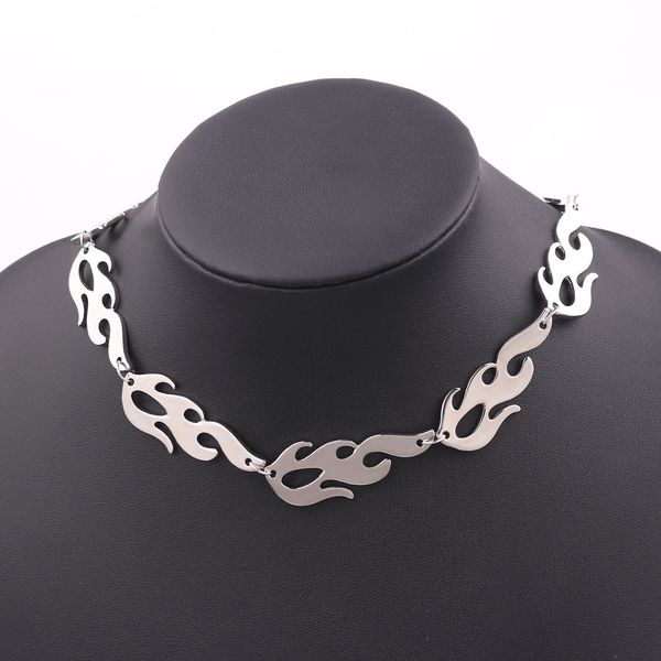 new stainless steel flame necklace punk harajuku streetwear choker necklaces accessory hiphop rock cool chain necklace, Golden;silver
new stainless steel flame necklace punk harajuku streetwear choker necklaces accessory hiphop rock cool chain necklace, Golden;silver