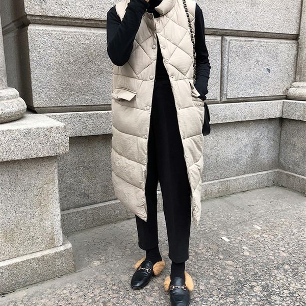 chic stand collar long sleeveless women parkas winter coat jacket femme loose women vest down jackets 2019 female warm overcoat, Black
chic stand collar long sleeveless women parkas winter coat jacket femme loose women vest down jackets 2019 female warm overcoat, Black