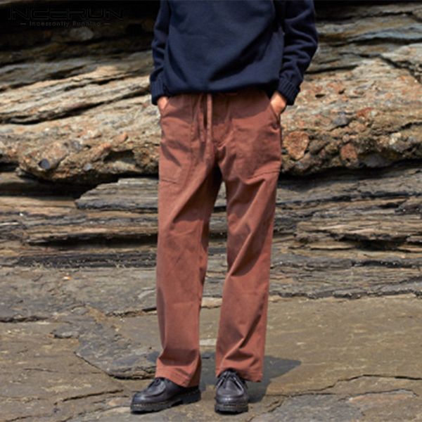 incerun streetwear men solid straight leg pants casual trousers fashion joggers cotton comfort mens stretch elastic sweatpants, Black
incerun streetwear men solid straight leg pants casual trousers fashion joggers cotton comfort mens stretch elastic sweatpants, Black