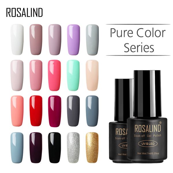 

rosalind gel 1 pure color series 7ml nail gel polish 58 colors uv led varnish long lasting soak off manicure lacquer