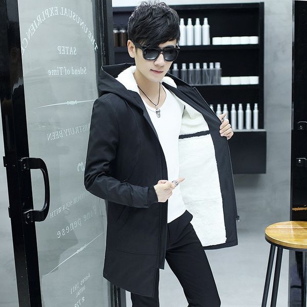 2019 winter jacket men hooded slim korean parka hombre long jacket coat cashmere mens windbreaker parkas cotton youth clothing, Black
2019 winter jacket men hooded slim korean parka hombre long jacket coat cashmere mens windbreaker parkas cotton youth clothing, Black