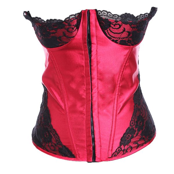 red women lingerie erotic costumes satin overlay lace corset & bustier with adjustable straps, Black;white
red women lingerie erotic costumes satin overlay lace corset & bustier with adjustable straps, Black;white