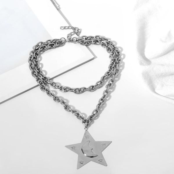 european and american new retro geometry exaggerated hip hop punk style multi- chain clavicle multilayer pendant necklace, Silver
european and american new retro geometry exaggerated hip hop punk style multi- chain clavicle multilayer pendant necklace, Silver