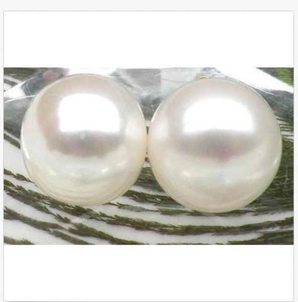 huge natural 14-15mm white south sea pearl earring 14k solid yellow gold, Golden;silver
huge natural 14-15mm white south sea pearl earring 14k solid yellow gold, Golden;silver