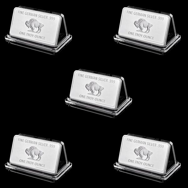 5pcs german 1 troy ounce business gift buffalo 50mm *3mm plated silver bullion bar medallion coins set collectible
5pcs german 1 troy ounce business gift buffalo 50mm *3mm plated silver bullion bar medallion coins set collectible