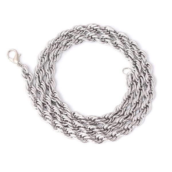 one steel 4mm stainless steel twist chain necklace men's titanium chain item, Silver
one steel 4mm stainless steel twist chain necklace men's titanium chain item, Silver