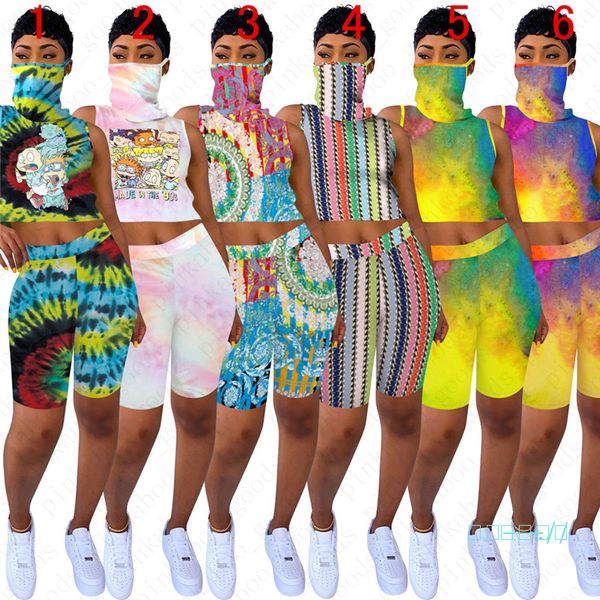 women summer cartoon printed sunproof face mask scarf crop sleeveless vest + shorts 2pcs set designer outfit absorbent sports suit d5805, Gray
women summer cartoon printed sunproof face mask scarf crop sleeveless vest + shorts 2pcs set designer outfit absorbent sports suit d5805, Gray