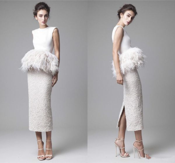 krikor jabotian white feathers evening dresses 2023 formal back split peplum fur pencil sheath tea length prom gowns lace party gowns, Black;red
krikor jabotian white feathers evening dresses 2023 formal back split peplum fur pencil sheath tea length prom gowns lace party gowns, Black;red