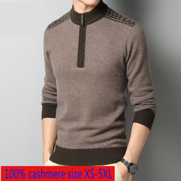new winter 100% pure cashmere half height zipper collar pullover sweater thickened warm casual computer knitted plus size xs-5xl, White;black 
new winter 100% pure cashmere half height zipper collar pullover sweater thickened warm casual computer knitted plus size xs-5xl, White;black