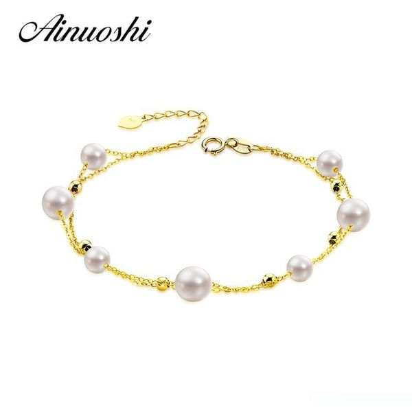 ainuoshi 18k yellow gold natural cultured freshwater pearl bracelet female elegant pearl pulsera bracelet jewelry christmas gift, Golden;silver
ainuoshi 18k yellow gold natural cultured freshwater pearl bracelet female elegant pearl pulsera bracelet jewelry christmas gift, Golden;silver