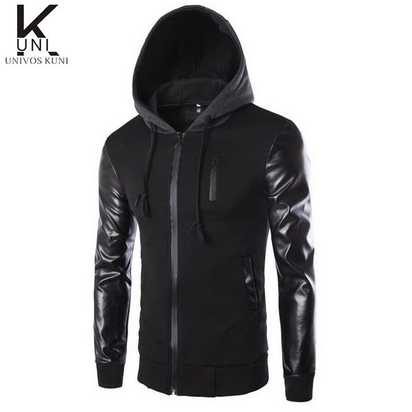 new brand sweatshirt pu patchwork hoodie mens tracksuits zipper jackets crewnecks solid black sweatshirts moleton f1006
new brand sweatshirt pu patchwork hoodie mens tracksuits zipper jackets crewnecks solid black sweatshirts moleton f1006