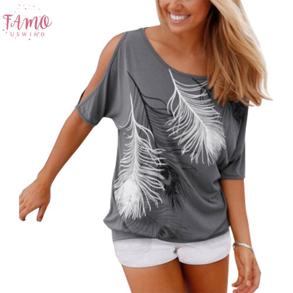 t shirt women 2019 new europe summer style pattern feather printed strapless short sleeve t shirt clothing vestidos lbd0910, White
t shirt women 2019 new europe summer style pattern feather printed strapless short sleeve t shirt clothing vestidos lbd0910, White