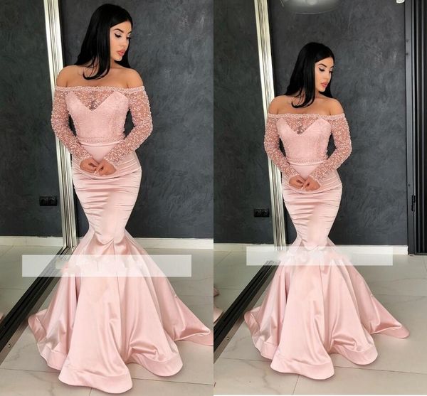 2019 new arrival pink mermaid prom dresses off shoulder floor length satin formal evening gowns special occasion dresses robes de soirée, Black
2019 new arrival pink mermaid prom dresses off shoulder floor length satin formal evening gowns special occasion dresses robes de soirée, Black