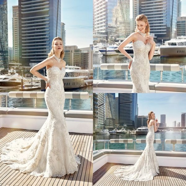 2019 eddy k lace mermaid wedding dresses sweetheart full applique beaded garden beach wedding dress sweep train country bridal gowns, White
2019 eddy k lace mermaid wedding dresses sweetheart full applique beaded garden beach wedding dress sweep train country bridal gowns, White